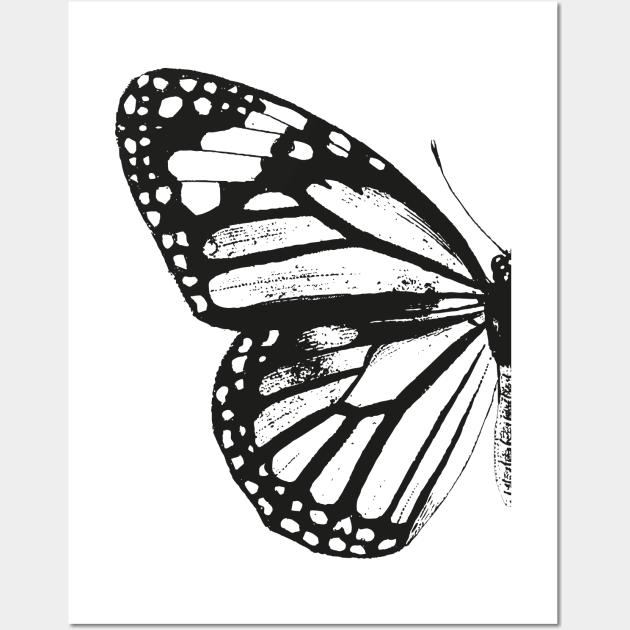 Monarch Butterfly | Left Wing | Vintage Butterflies | Butterfly Wings | Diptych | Black and White | Wall Art by Eclectic At Heart